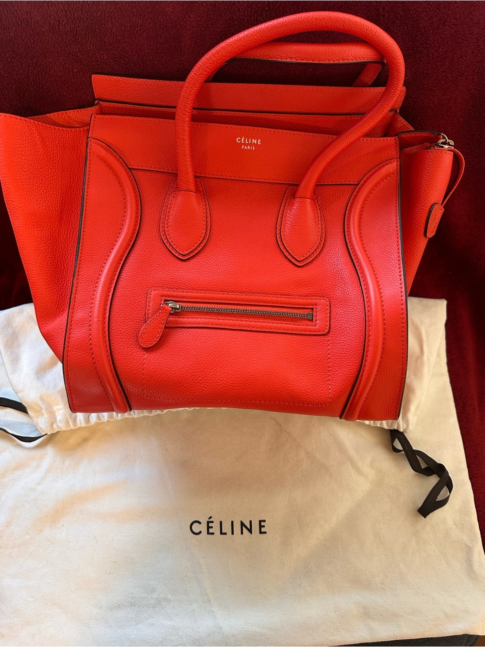 Celine Orange Leather Mini Carryall - Picture 2 of 9